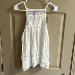 White Lace Detail Women's Top